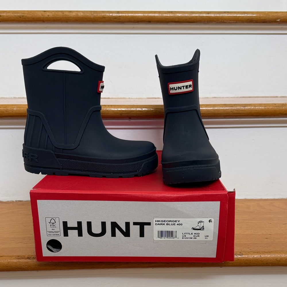 Hunter Kids Navy Blue Rain Boots